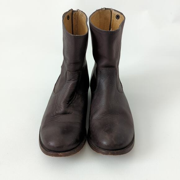 Frye Women's Melissa Button Back Zip Short Ankle Bootie Brown 6.5 B Boots 76458 - Picture 8 of 11
